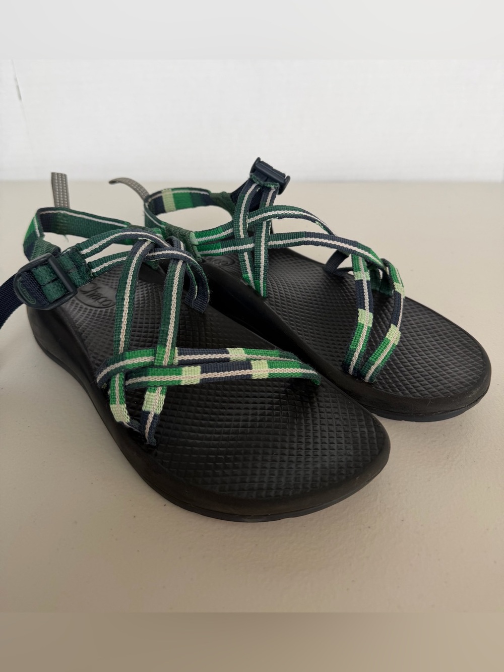 Chaco Kids ZX/1 EcoTread Sandals Topline Navy Green Youth 6